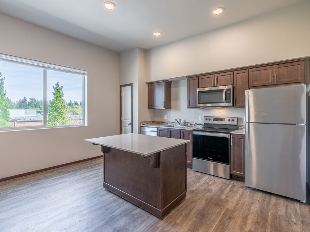 Taylor Place and Elliot Lofts studio kitchen